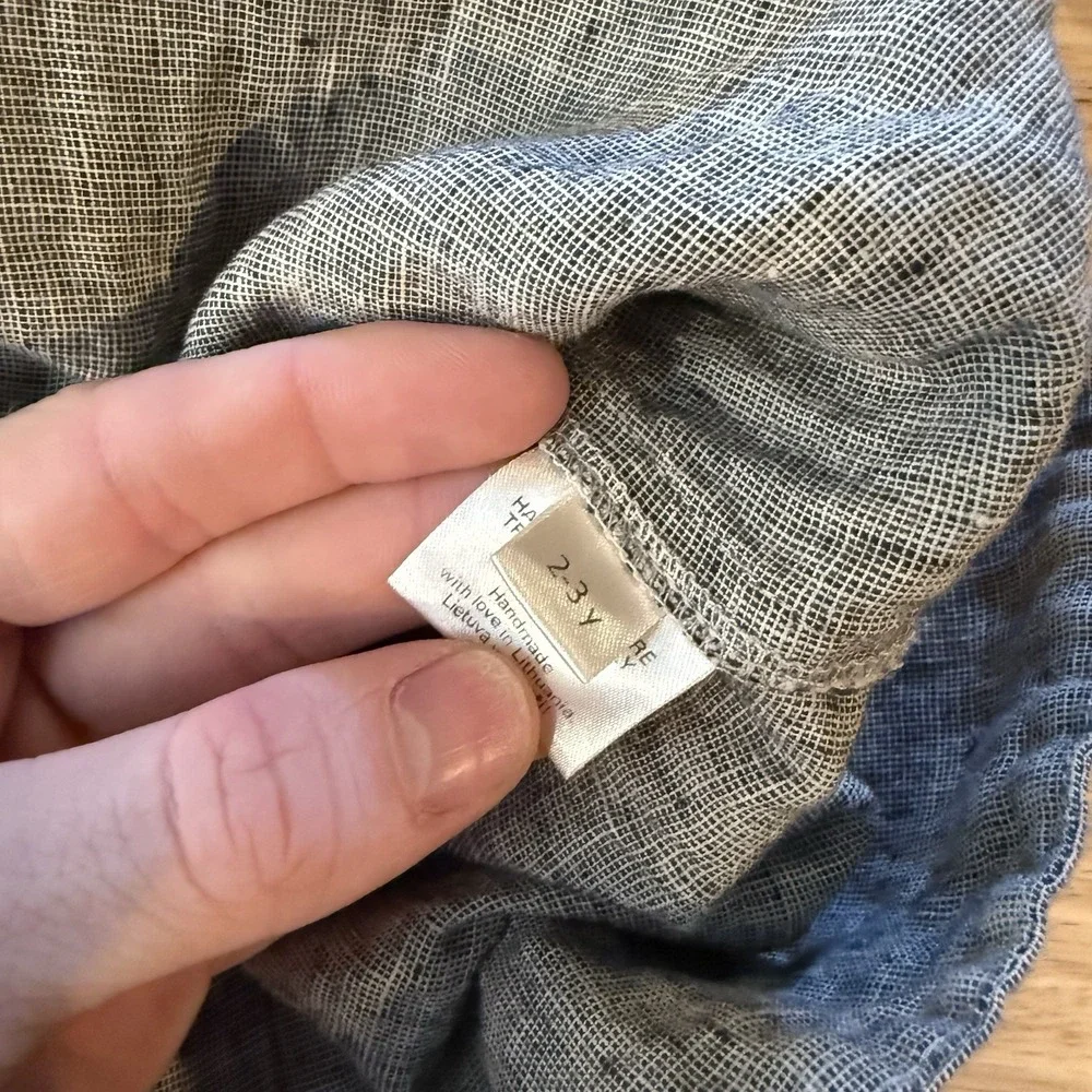 LA petite alice dress girls 2-3 years linen gray mini